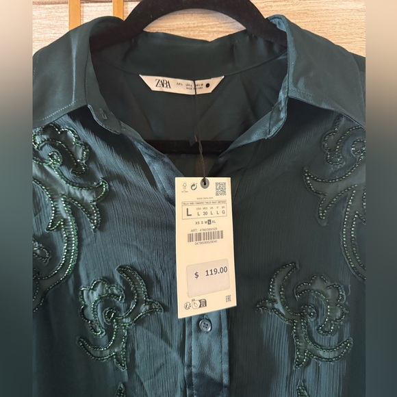 Zara Embroiled Semi Sheer Top - Picture 7 of 8